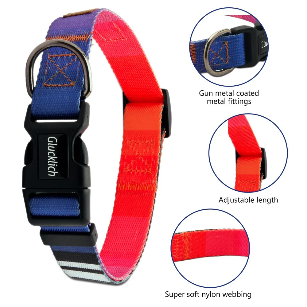 Glucklich Polyester Printed Adjustable Collar for Dogs (Dark Night) - Image 4