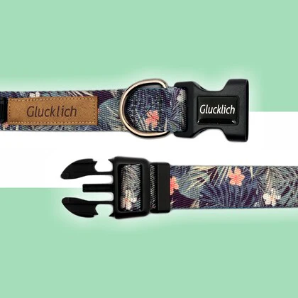 Glucklich Polyester Printed Adjustable Collar for Dogs (Green Forest) - Image 2
