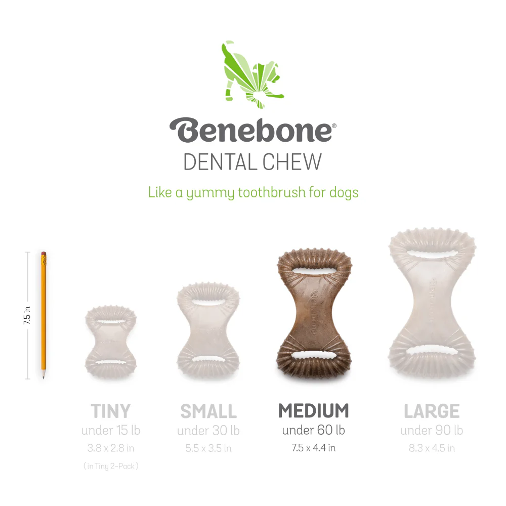 Gnawlers Defense Dent Dental Care Chew Bones & Benebone Bacon Flavored Dental Chew Toy Combo for Dogs - Image 4