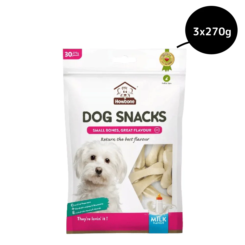 Gnawlers Howbone Calcium Milk Bone Dog Treats - Image 2