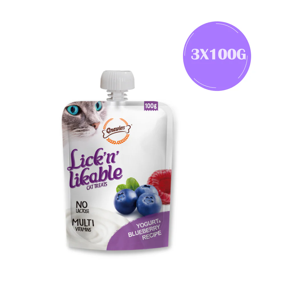 Gnawlers Yogurt Blueberry Lick n Likable Cat Treats - Image 2