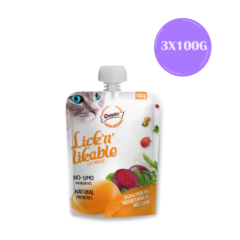 Gnawlers Lick n Likable Egg Yolk & Vegetable Cat Treats - Image 2