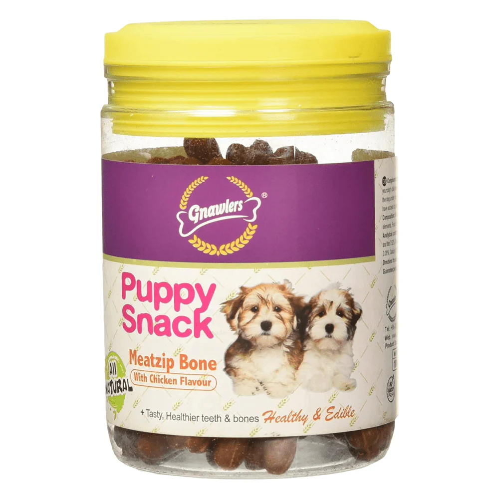 Gnawlers Puppy Snack Meatzip Bone Chicken Flavoured Dog Treats - Image 2