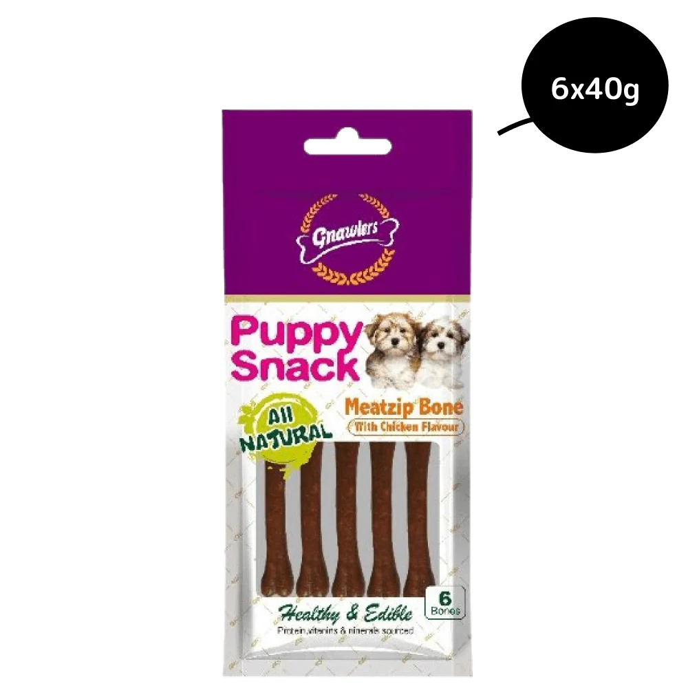 Gnawlers Puppy Snack Meatzip Bone Chicken Flavoured Dog Treats - Image 4