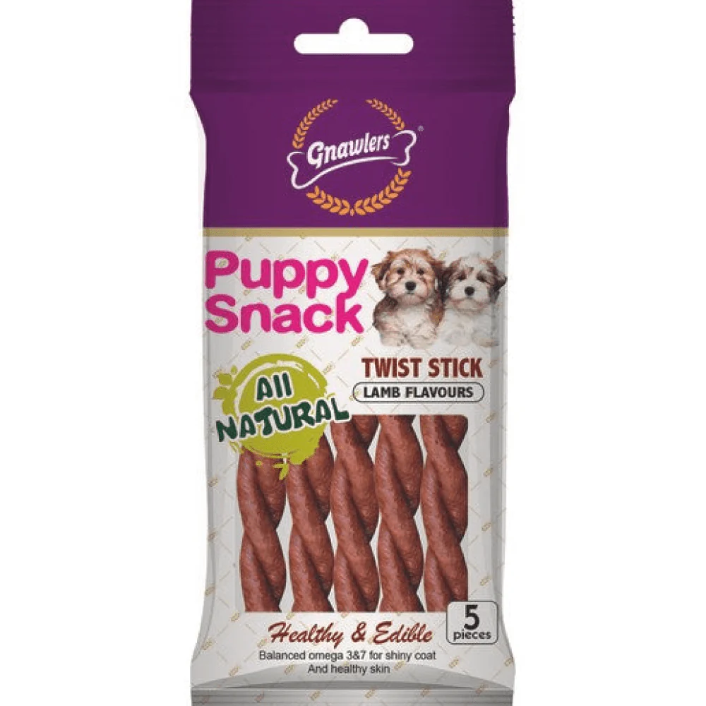 Gnawlers Puppy Snack Strip Chicken and Twist Stick Lamb Flavoured Dog Treats Combo - Image 3