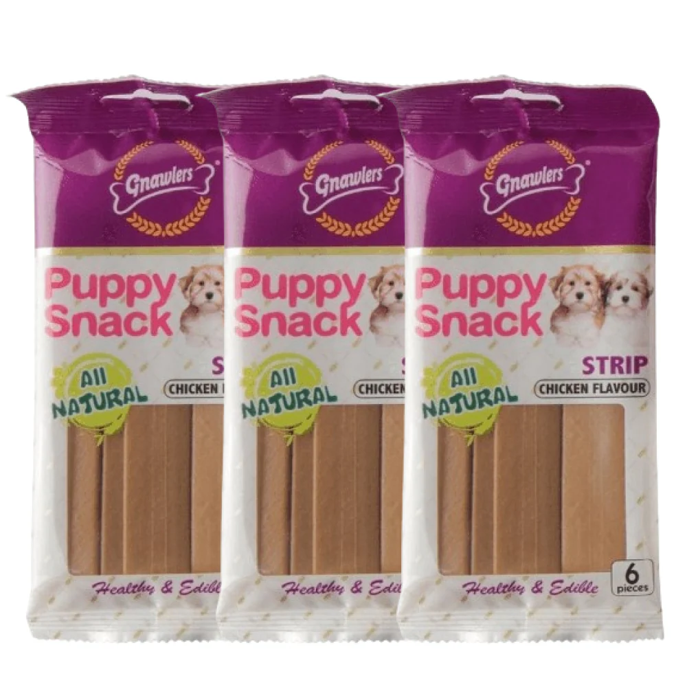 Gnawlers Puppy Snack Strip Chicken Flavoured Dog Treats - Image 2