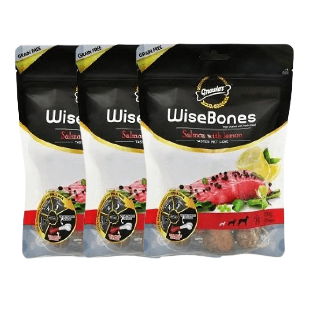 Gnawlers WiseBones Salmon with Lemon Dog Treats (Medium) - Image 2