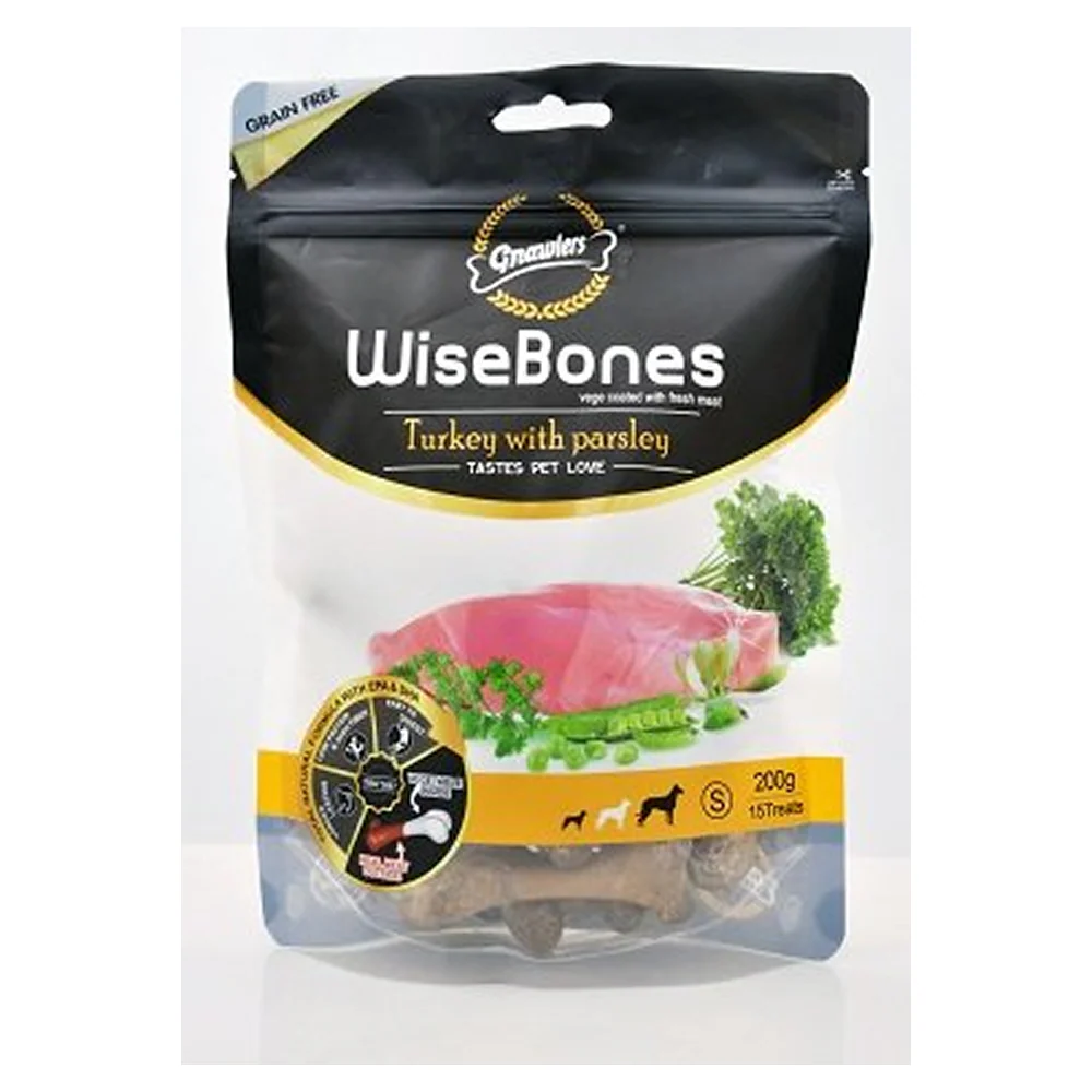 Gnawlers WiseBones Turkey with Parsley Dog Treats (200g) - Image 2