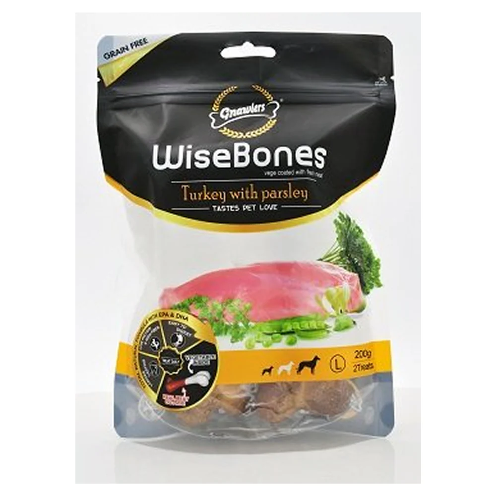 Gnawlers WiseBones Turkey with Parsley Dog Treats (200g) - Image 3