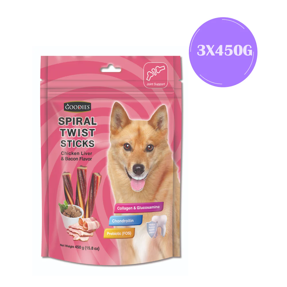 Goodies Chicken Liver & Bacon Spiral Twist Stick Dog Treats - Image 3