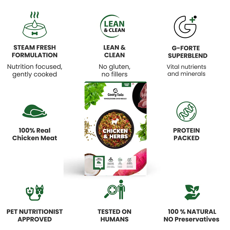 Goofy Tails Chicken and Herbs Grain Free Dogs and Puppies Fresh Food - Image 2