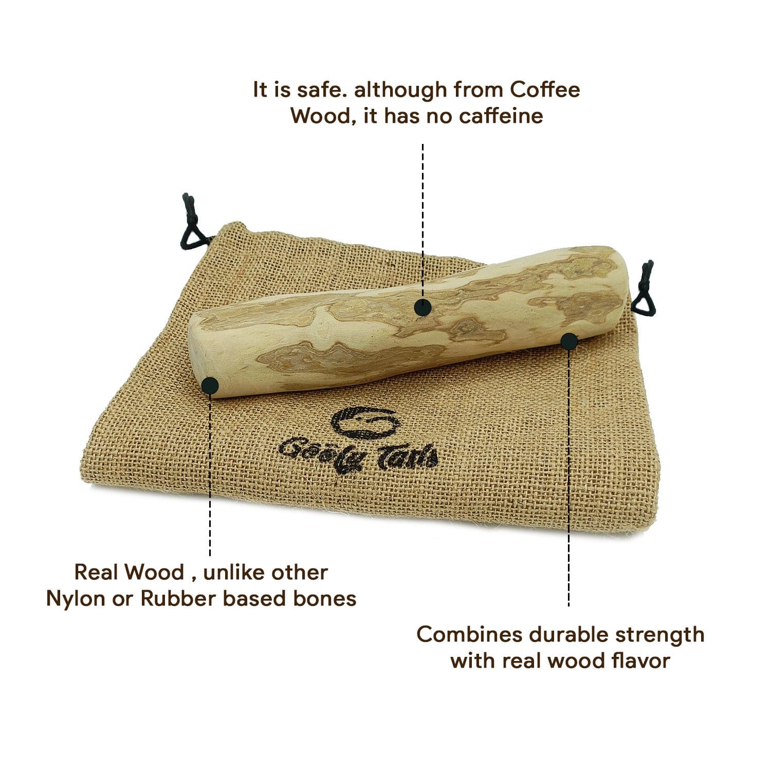 Goofy Tails Coffee Wood Chewing Stick Toy for Dogs | For Medium Chewers - Image 5