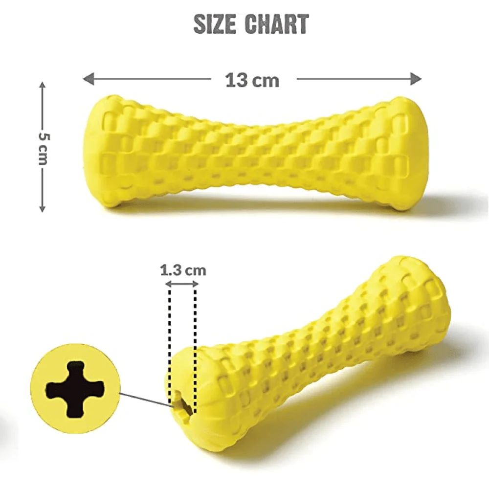 Goofy Tails Dumbbell Treat Dispensing Interactive Toys and Strawberry shaped Natural Rubber Chew Toy for Dogs Combo - Image 4