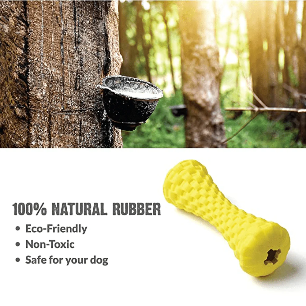 Goofy Tails Dumbbell Treat Dispensing Interactive Toys and Strawberry shaped Natural Rubber Chew Toy for Dogs Combo - Image 9