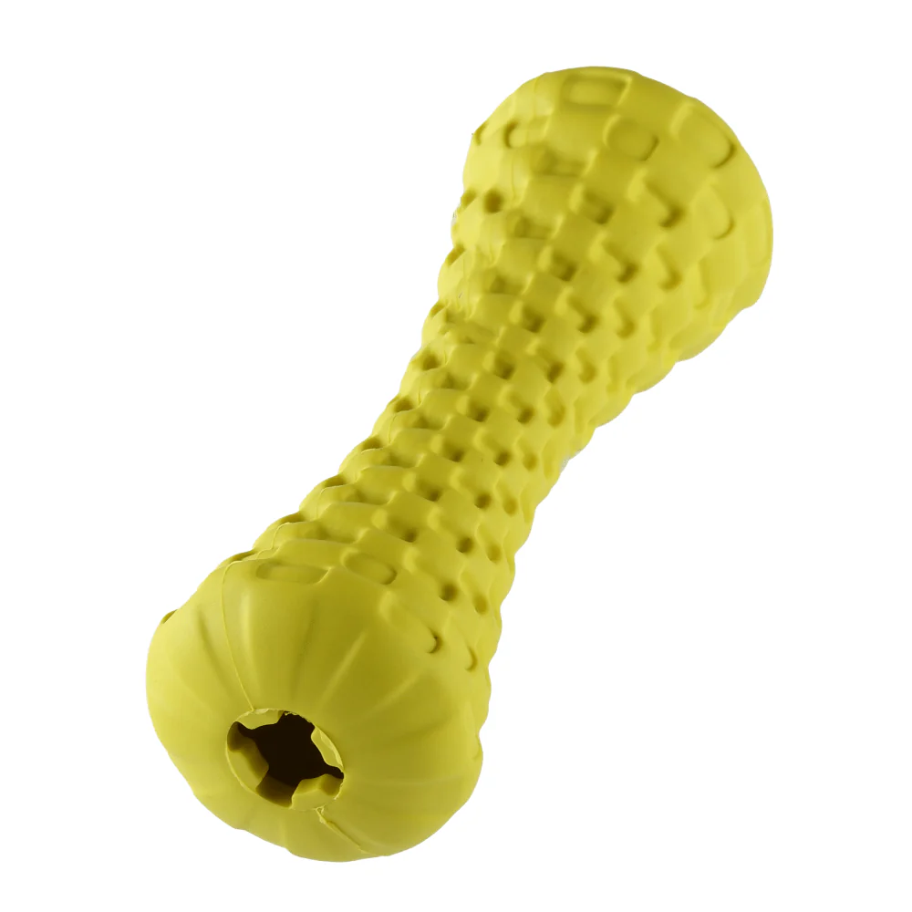 Goofy Tails Dumbbell Treat Dispensing Interactive Toys for Dogs | For Medium Chewers (Yellow) - Image 4