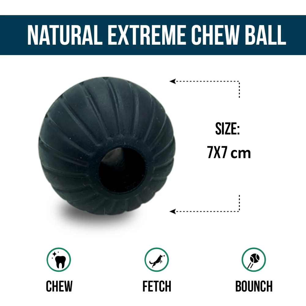 Goofy Tails Extreme Natural Rubber Ball Toy for Dogs (Black) - Image 2