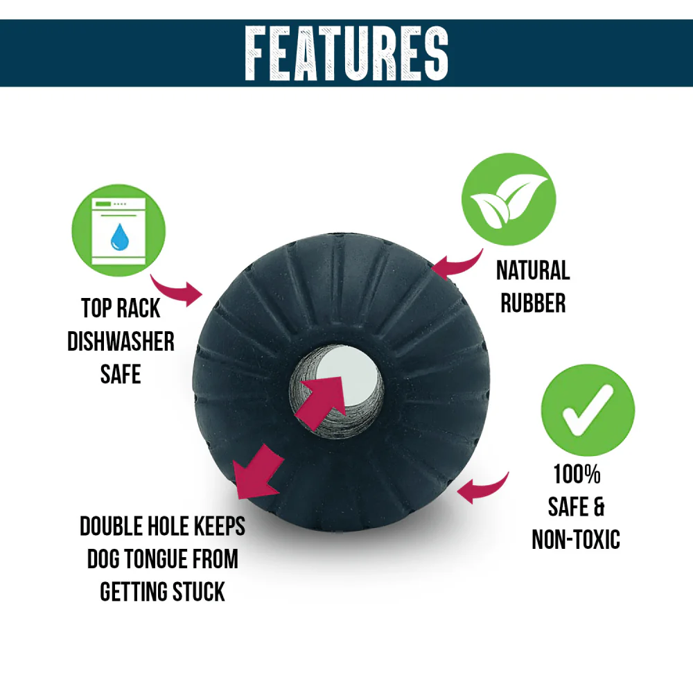 Goofy Tails Extreme Natural Rubber Ball Toy for Dogs (Black) - Image 3
