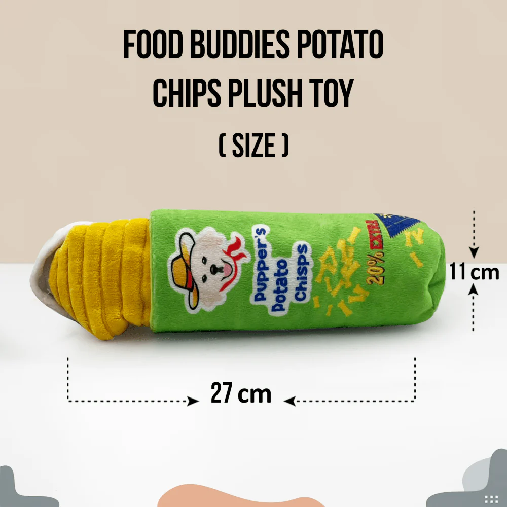 Goofy Tails Food Buddies Pupper Potato Chip Plush Toy for Dogs - Image 2