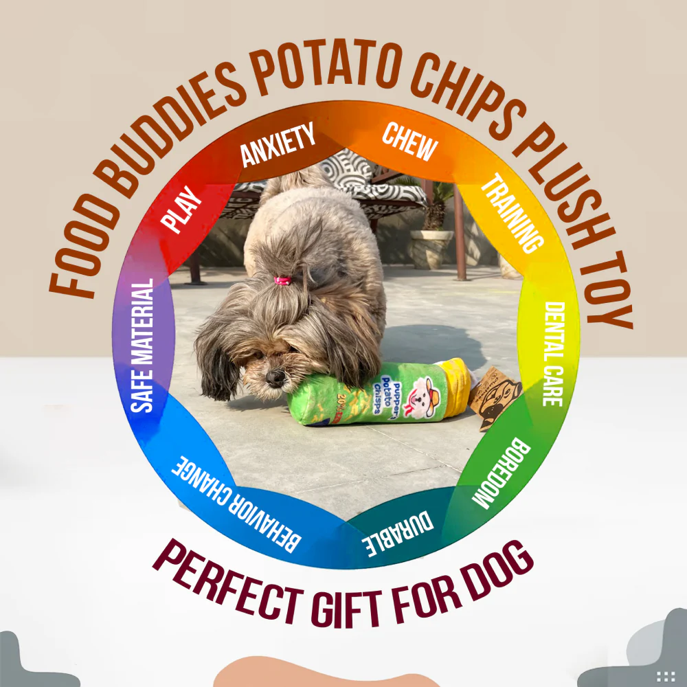 Goofy Tails Food Buddies Pupper Potato Chip Plush Toy for Dogs - Image 4