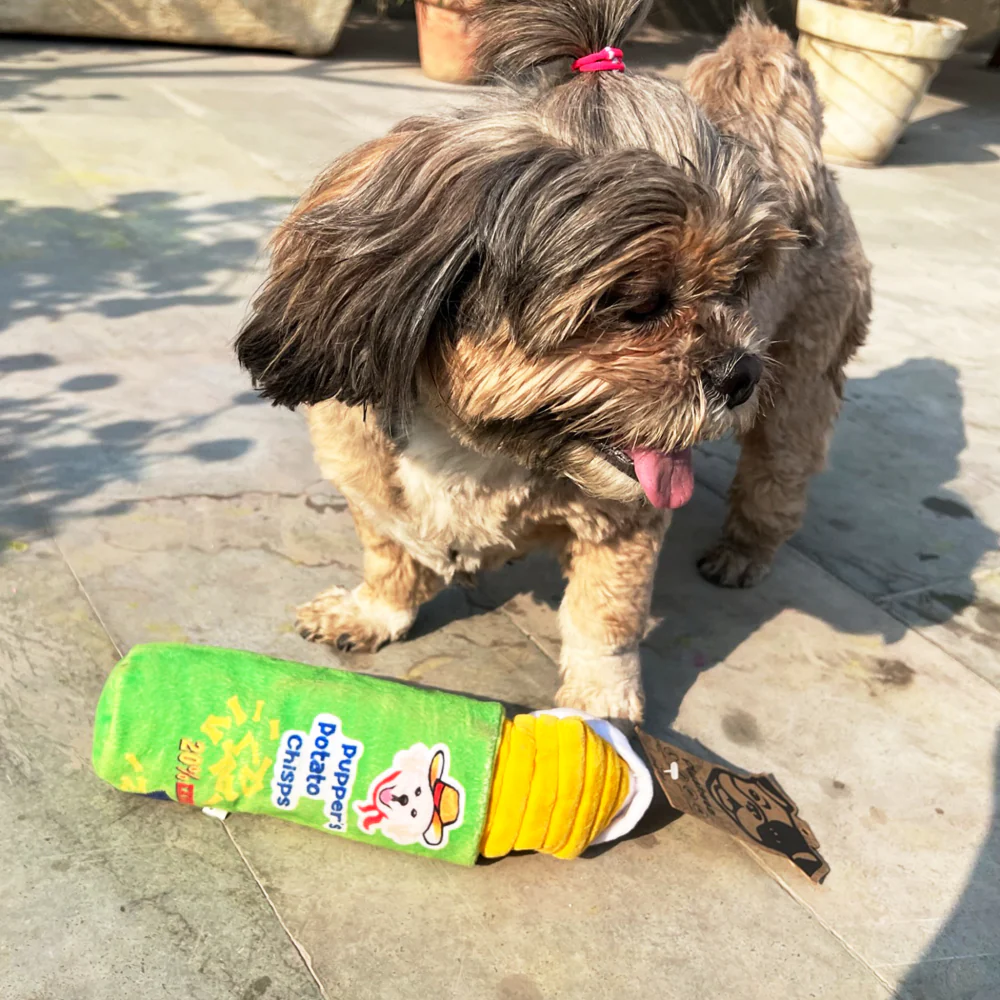 Goofy Tails Food Buddies Pupper Potato Chip Plush Toy for Dogs - Image 5