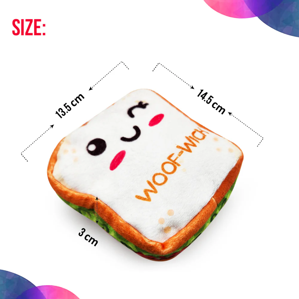 Goofy Tails Food Buddies Sandwich Plush Toy for Dogs - Image 2