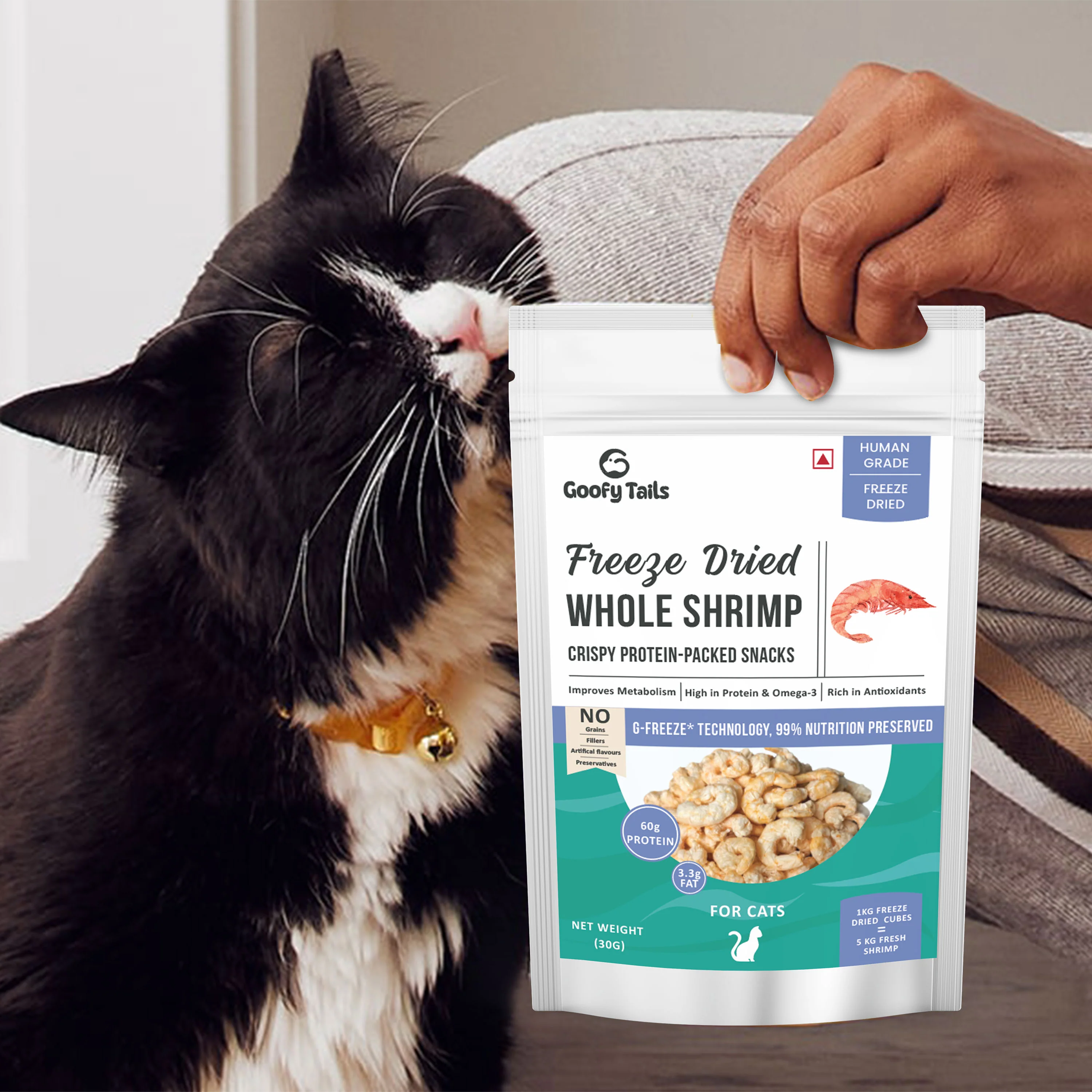 Goofy Tails Freeze Dried Shrimp Cat Treats - Image 6