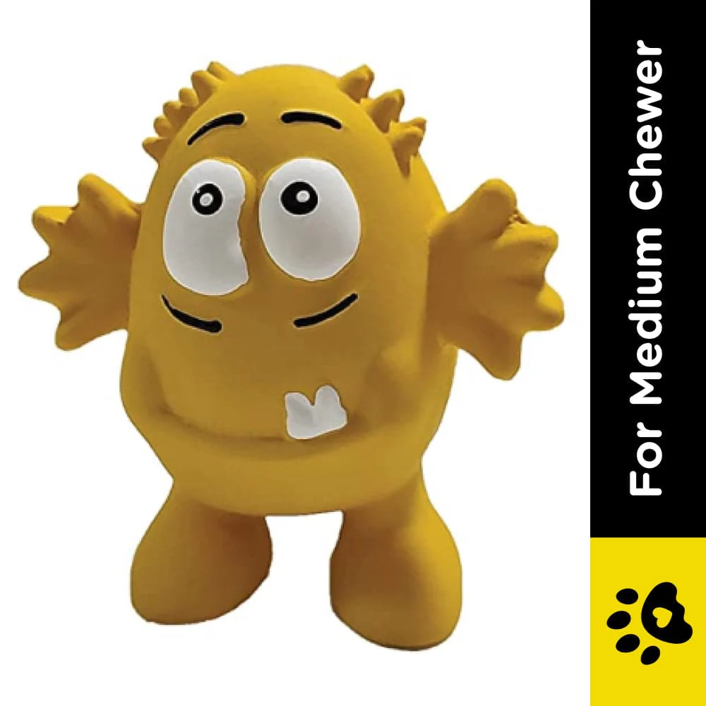 Goofy Tails Latex Monster Interactive Chew Toy for Dogs (Yellow) - Image 2