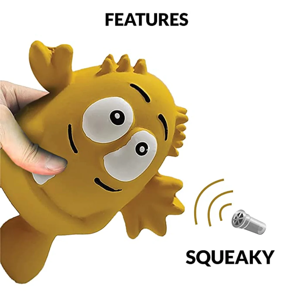 Goofy Tails Latex Monster Interactive Chew Toy for Dogs (Yellow) - Image 4