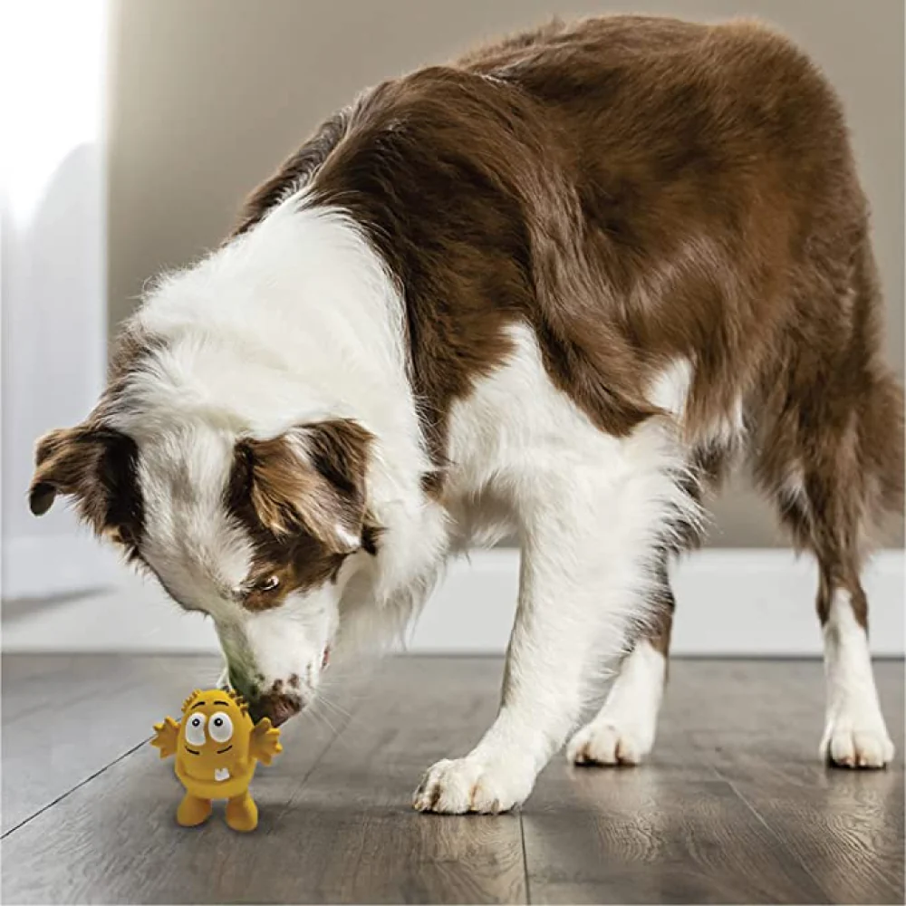 Goofy Tails Latex Monster Interactive Chew Toy for Dogs (Yellow) - Image 5