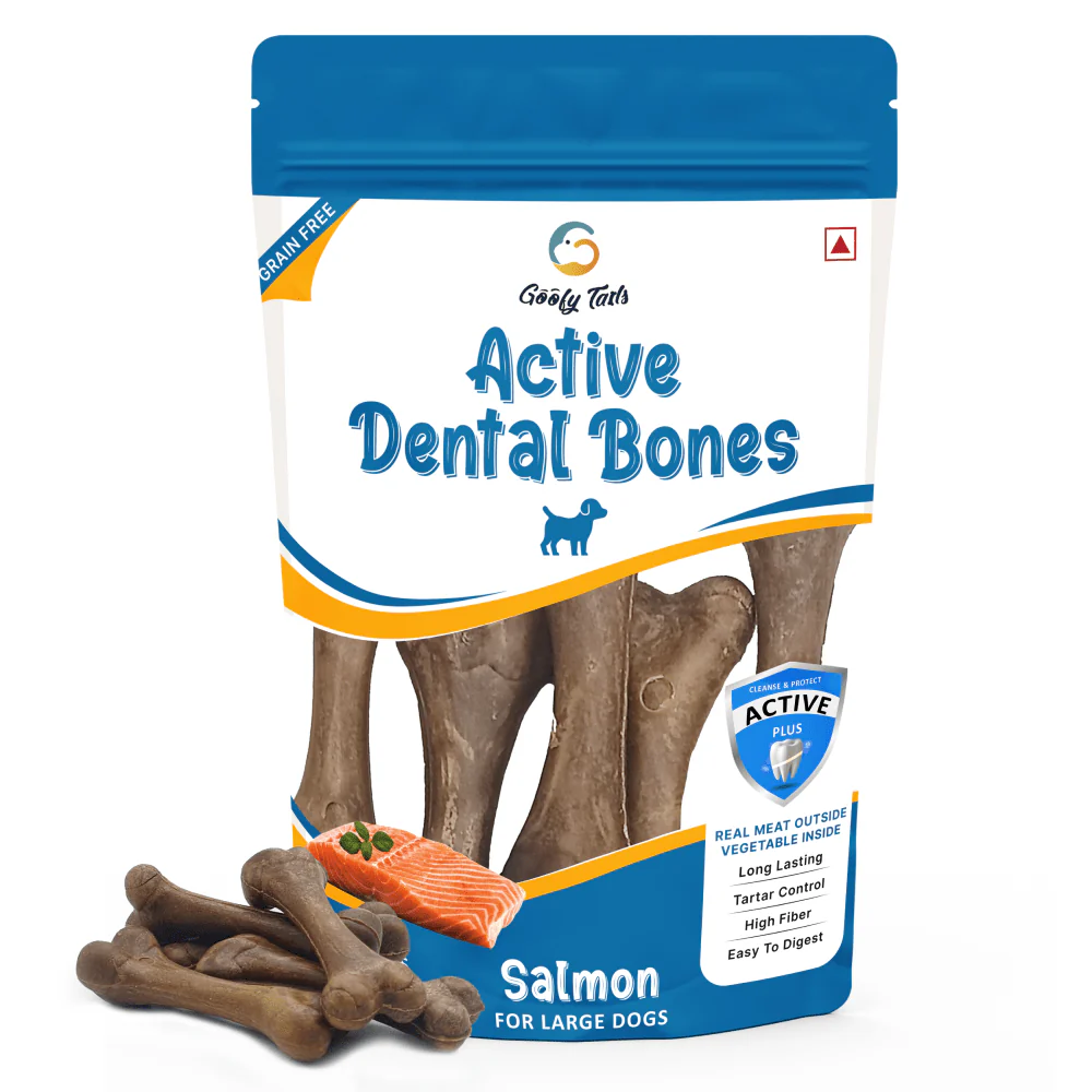 Goofy Tails Salmon Active Dental Bones Dog Treats - Image 3