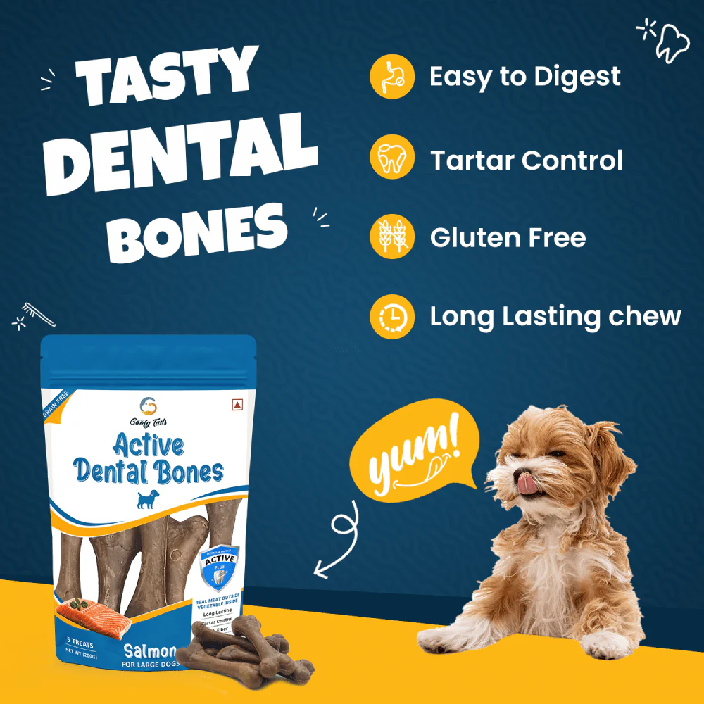 Goofy Tails Salmon Active Dental Bones Dog Treats - Image 5