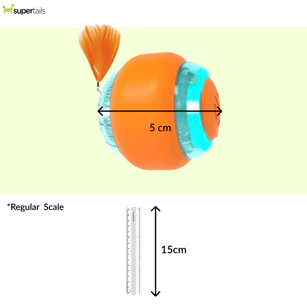Goofy Tails Smart Interactive Ball Toy for Cats (Orange) - Image 2