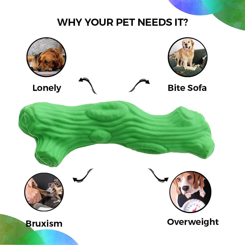 Goofy Tails Tree Trunk Chew Toys for Dogs (Green) - Image 5