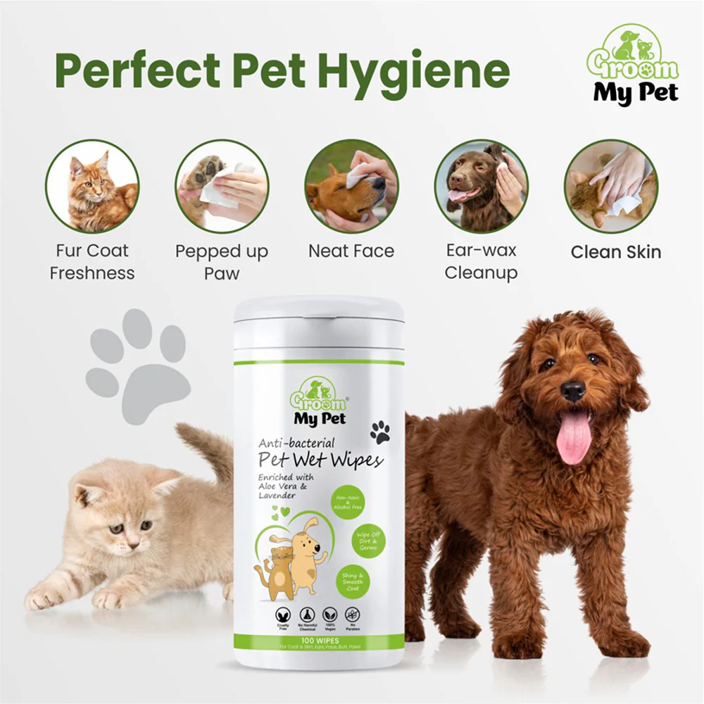 Groom My Pet Anti Bacterial Wet Wipes for Dogs and Cats - Image 2