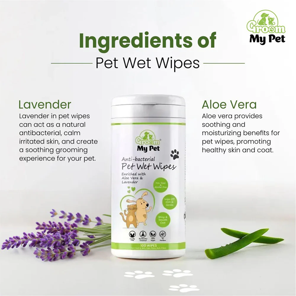 Groom My Pet Anti Bacterial Wet Wipes for Dogs and Cats - Image 5