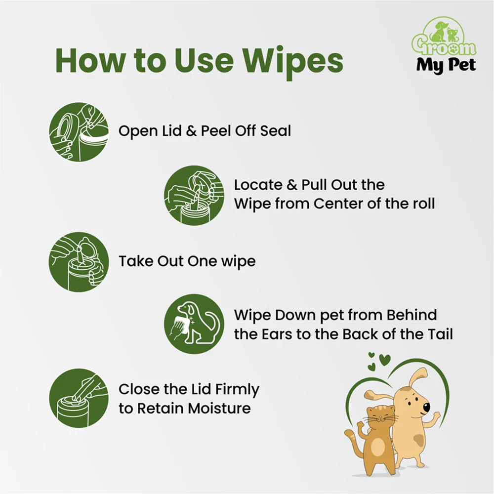 Groom My Pet Anti Bacterial Wet Wipes for Dogs and Cats - Image 6