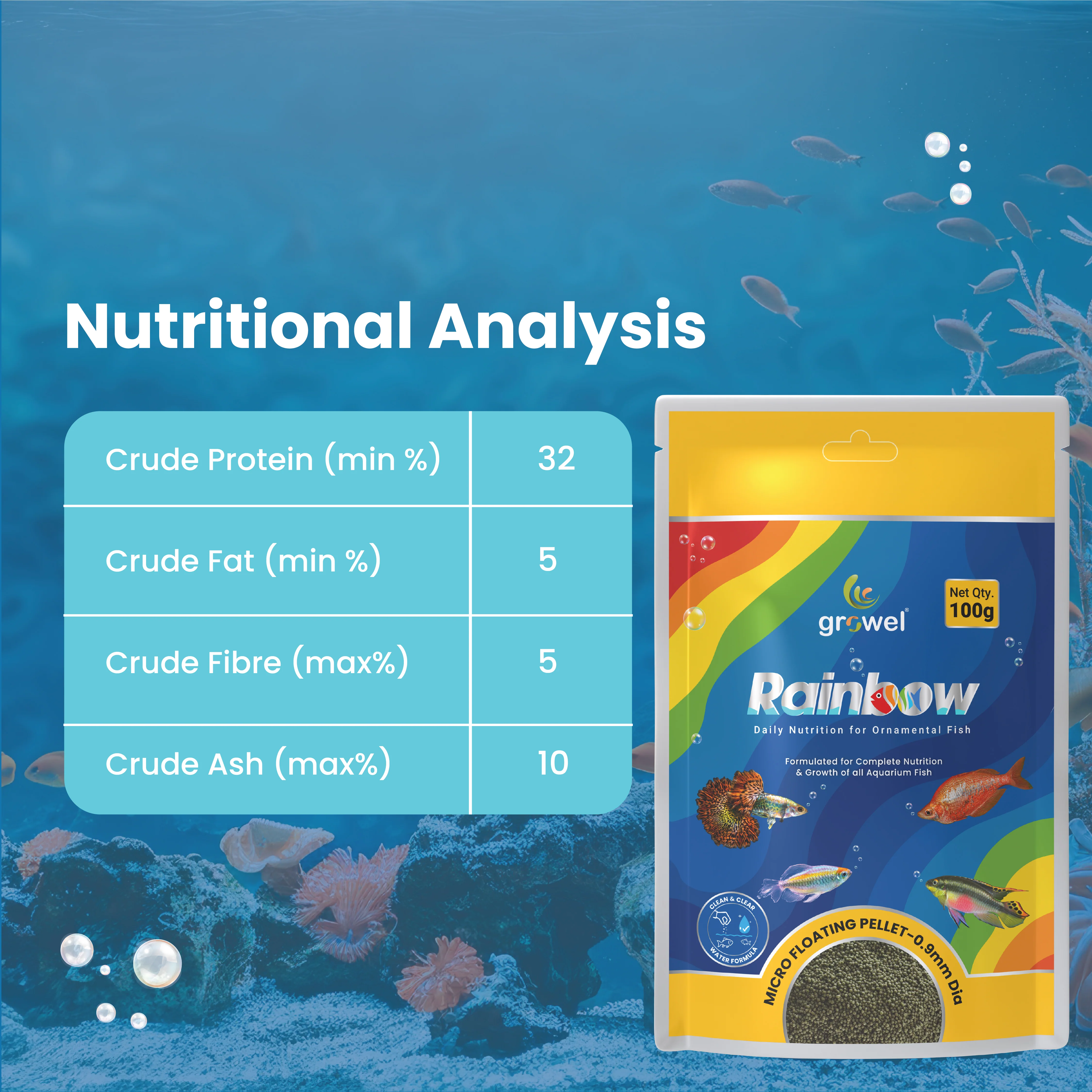 Growel Rainbow Micro 0.9mm Floating Pellet for Fish - Image 3
