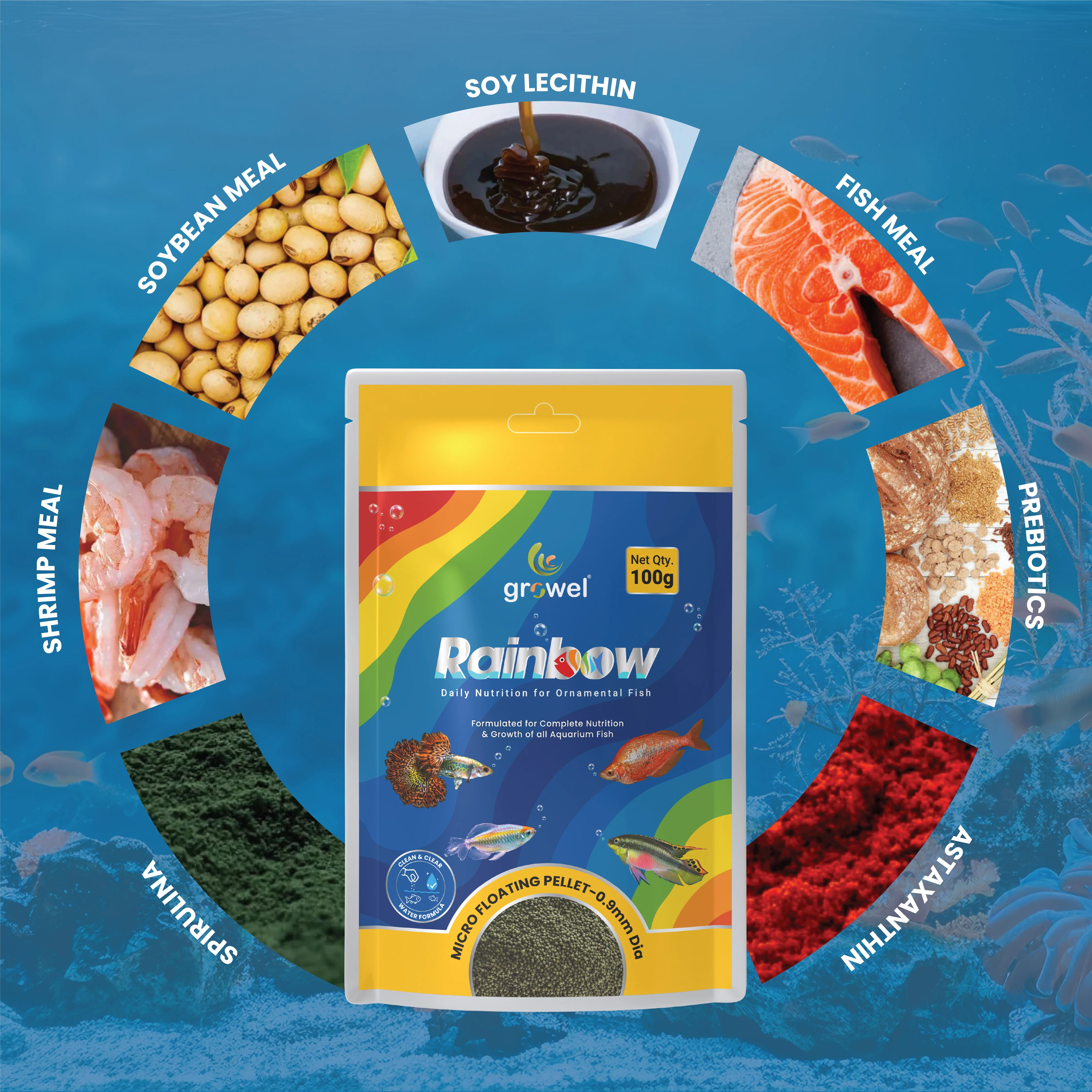 Growel Rainbow Micro 0.9mm Floating Pellet for Fish - Image 4