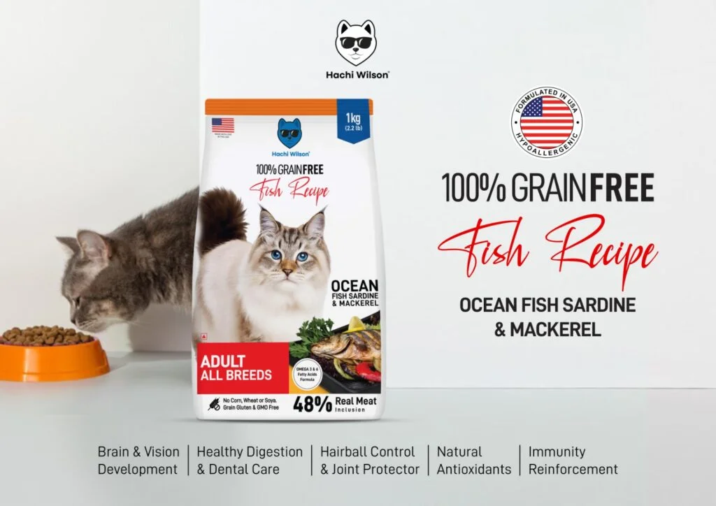 Hachi Wilson Grain Free Ocean Fish Sardine & Mackerel Adult Cat Dry Food - Image 3