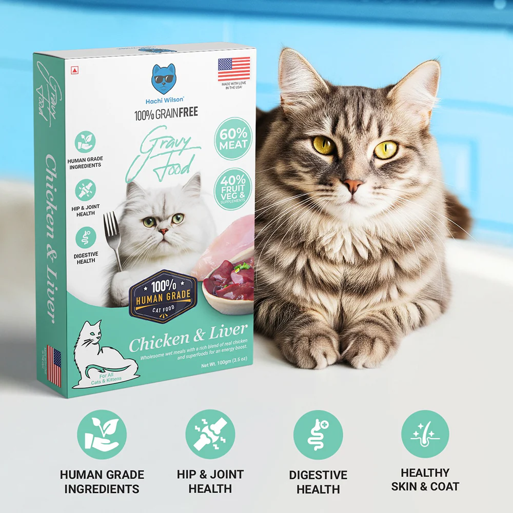 Hachi Wilson Premium Chicken and Liver Gravy Cat Wet Food - Image 2