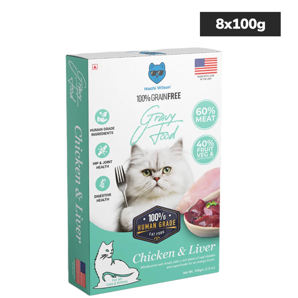 Hachi Wilson Premium Chicken and Liver Gravy Cat Wet Food - Image 7