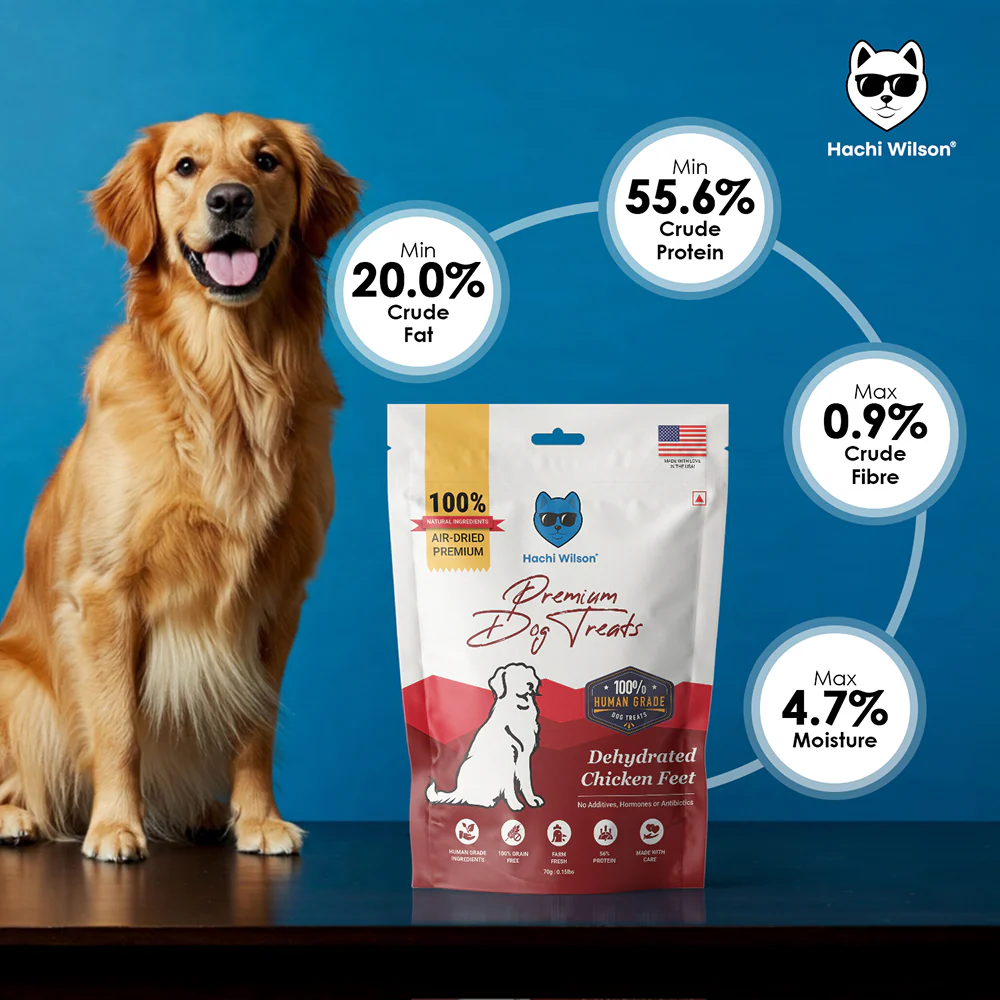 Hachi Wilson Premium Dehydrated Chicken Feet Jerky Dog Treat - Image 3