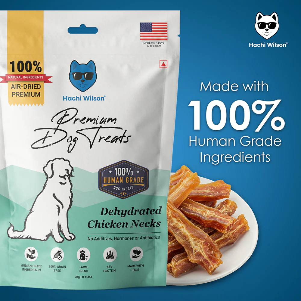 Hachi Wilson Premium Dehydrated Chicken Neck Jerky Dog Treat - Image 3