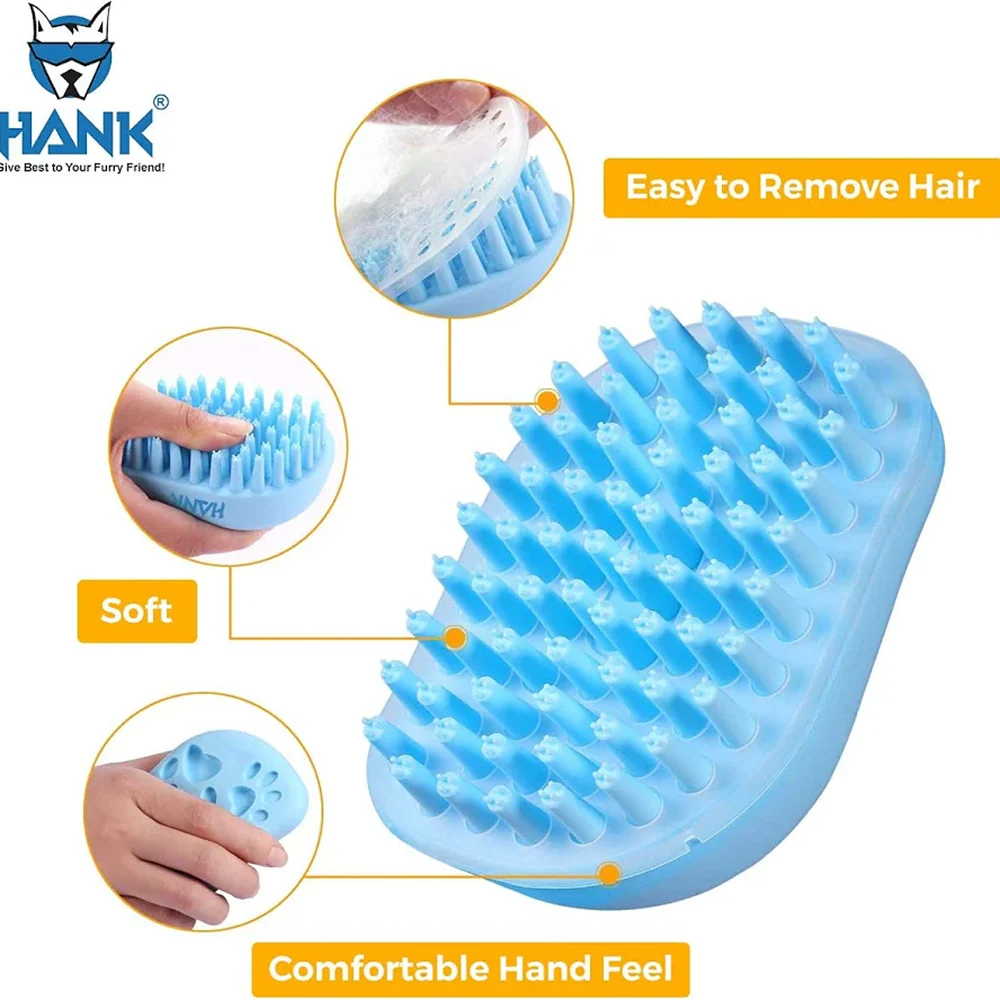 Hank 3 in 1 Bath Brush for Pets (Blue) - Image 3