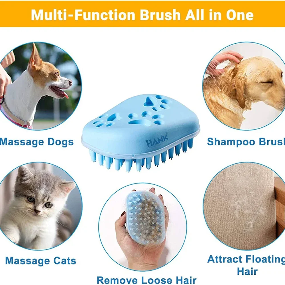 Hank 3 in 1 Bath Brush for Pets (Blue) - Image 5