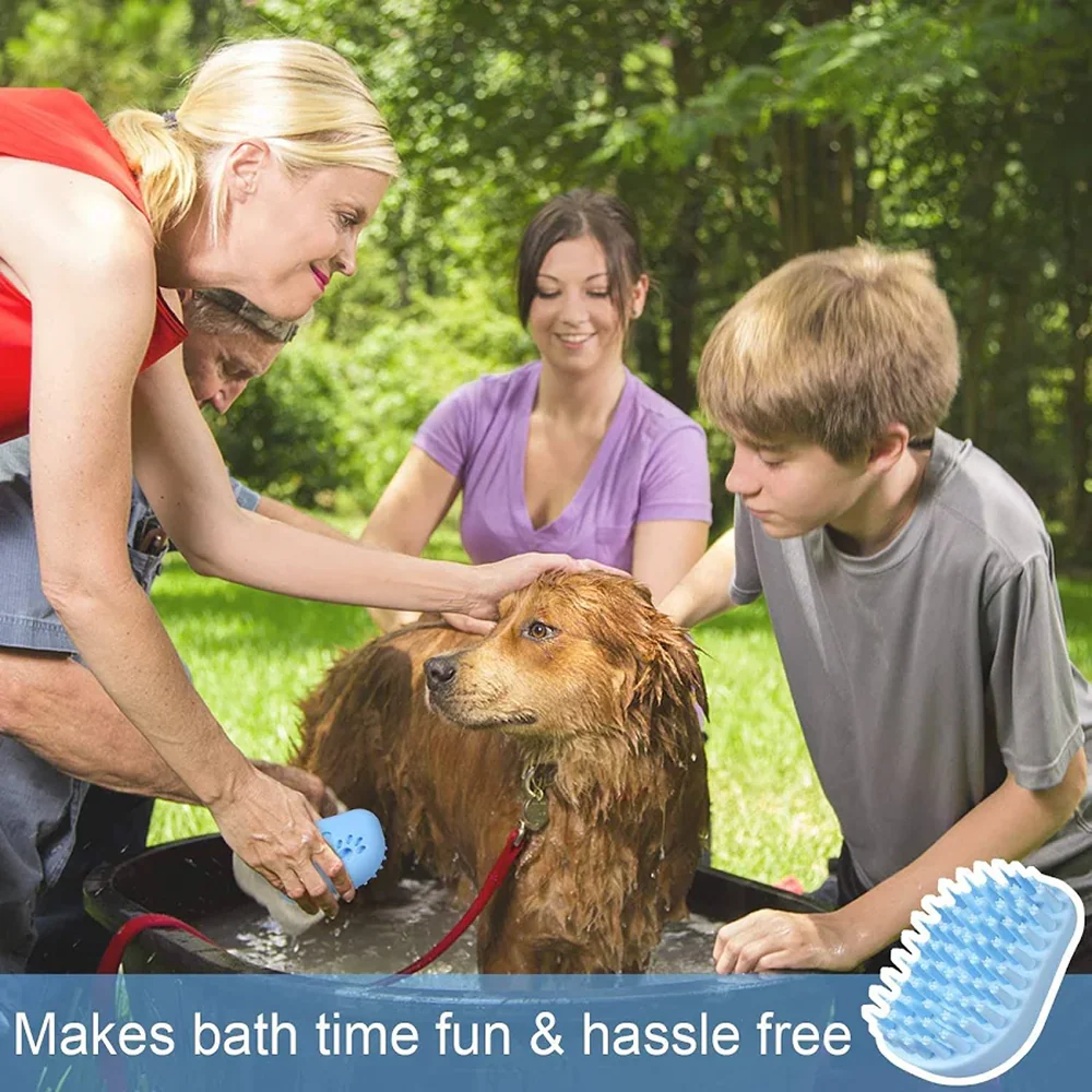 Hank 3 in 1 Bath Brush for Pets (Blue) - Image 7