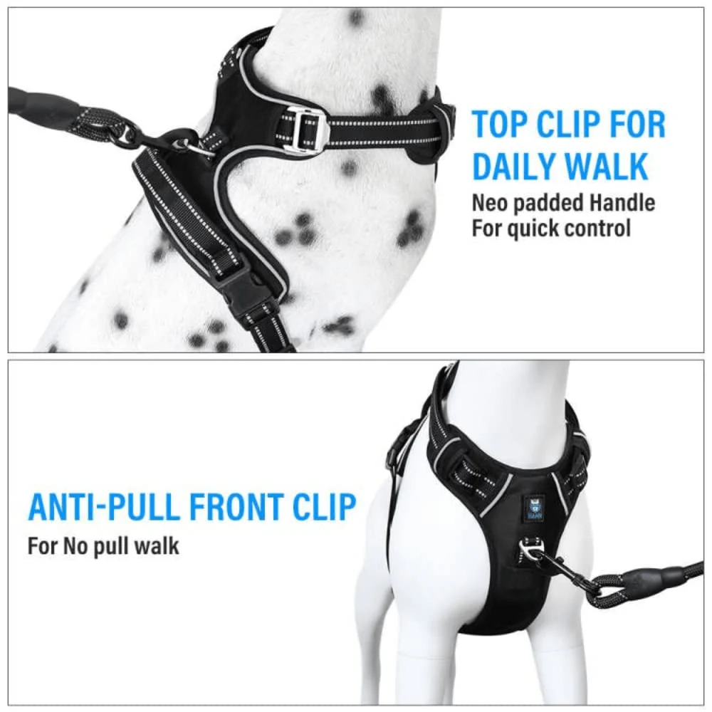 Hank 3M Reflective Harness for Puller Dogs (Black) - Image 4