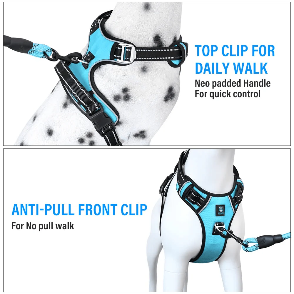 Hank 3M Reflective Harness for Puller Dogs (Cyan Blue) - Image 5