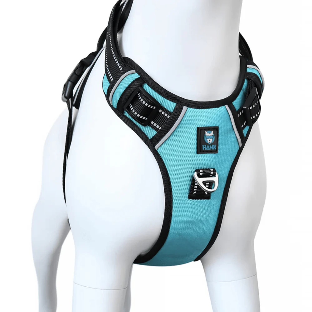 Hank 3M Reflective Harness for Puller Dogs (Cyan Blue) - Image 8