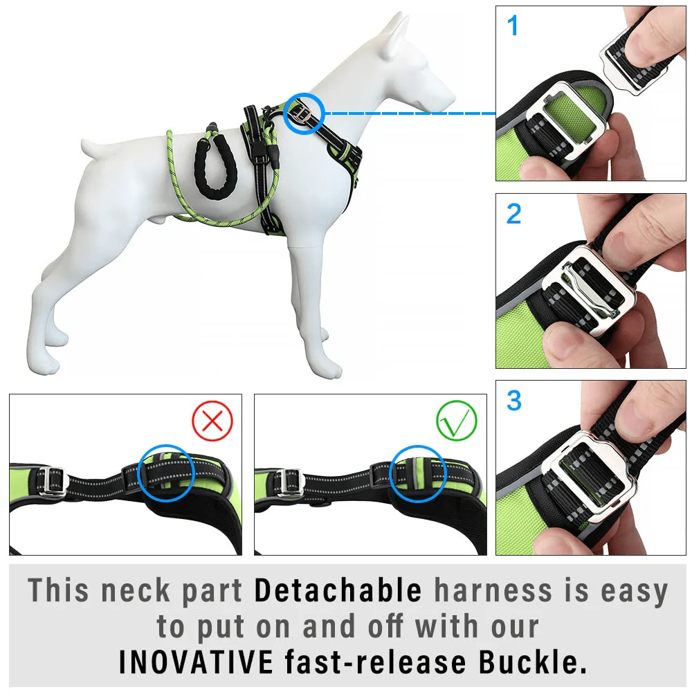 Hank 3M Reflective Harness for Puller Dogs (Neon Green) - Image 5